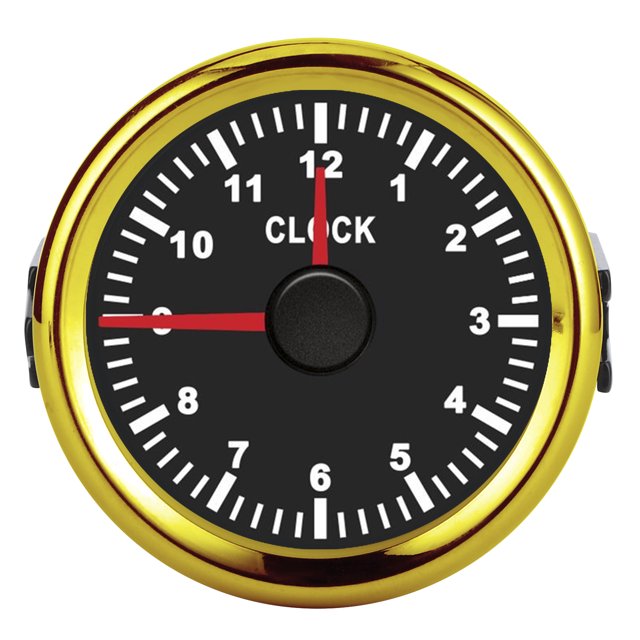 Auto Timepiece,2in Universal Clock Gauge Dial Clock Meter Dashboard Time Clock Elevated Design