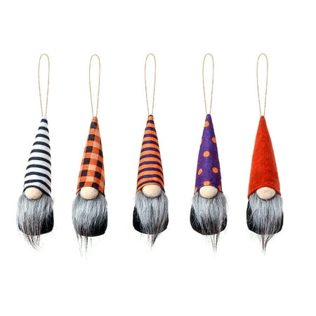 

BESTHUA 5PCS Halloween Gnomes Doll Flannel Doll Pendant for Decor