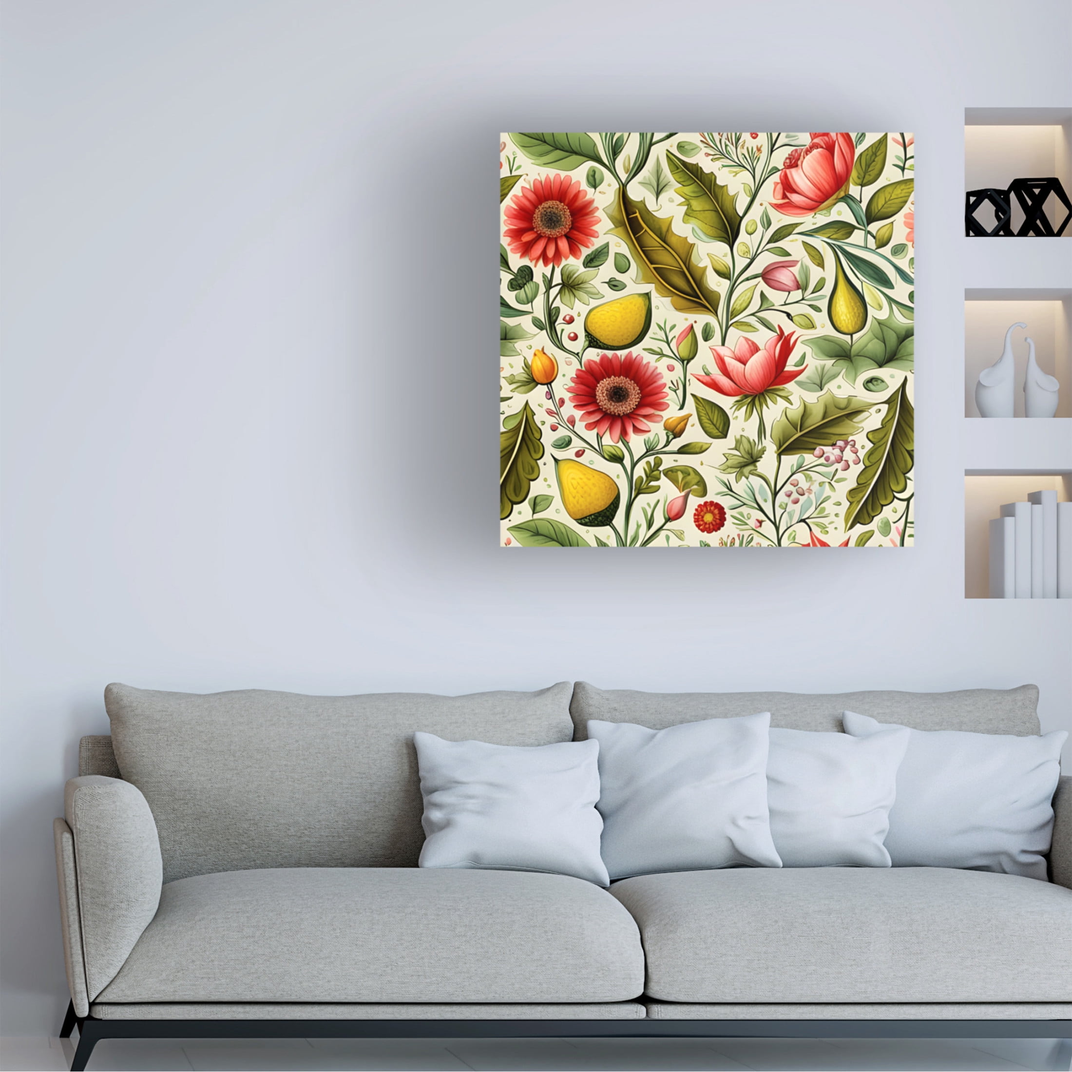 Canvas Wall Art - Tina Lavoie 'Bohemian Garden' Wall Art for Living Room, Bedroom, or Office Décor by Trademark Fine Art - 24 x 24 Inches