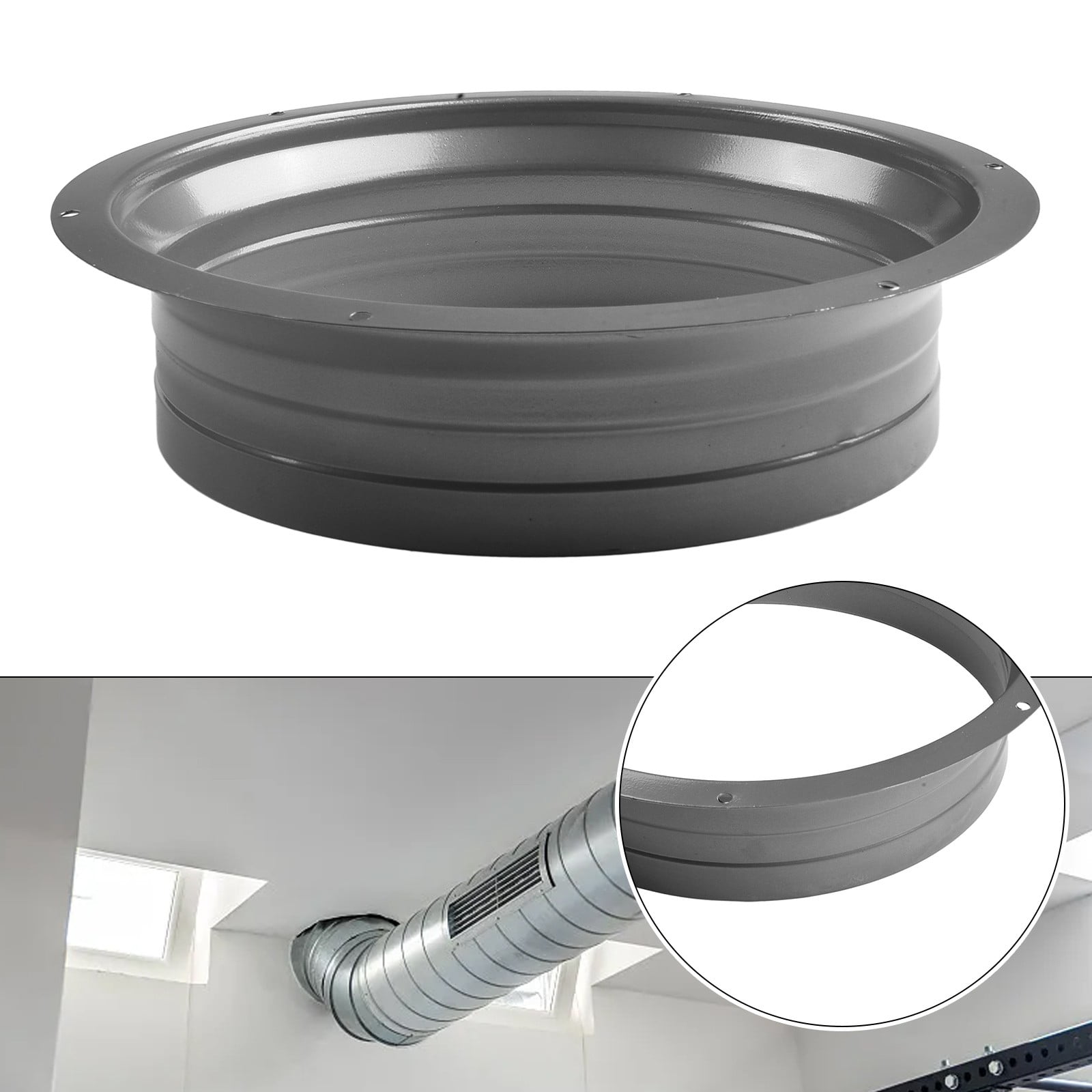 4-10Inch Round Pipe Flange Aluminum Tube Air Ventilation Hose Connector Exhaust 200Mm Smile Home