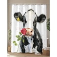 thumbnail image 4 of Shower Curtains Cow Rose Bath Curtain Farmhouse Animal Waterproof Bathroom Shower Curtain Set with Hooks Decoration 72 x 84 Inches, 4 of 7