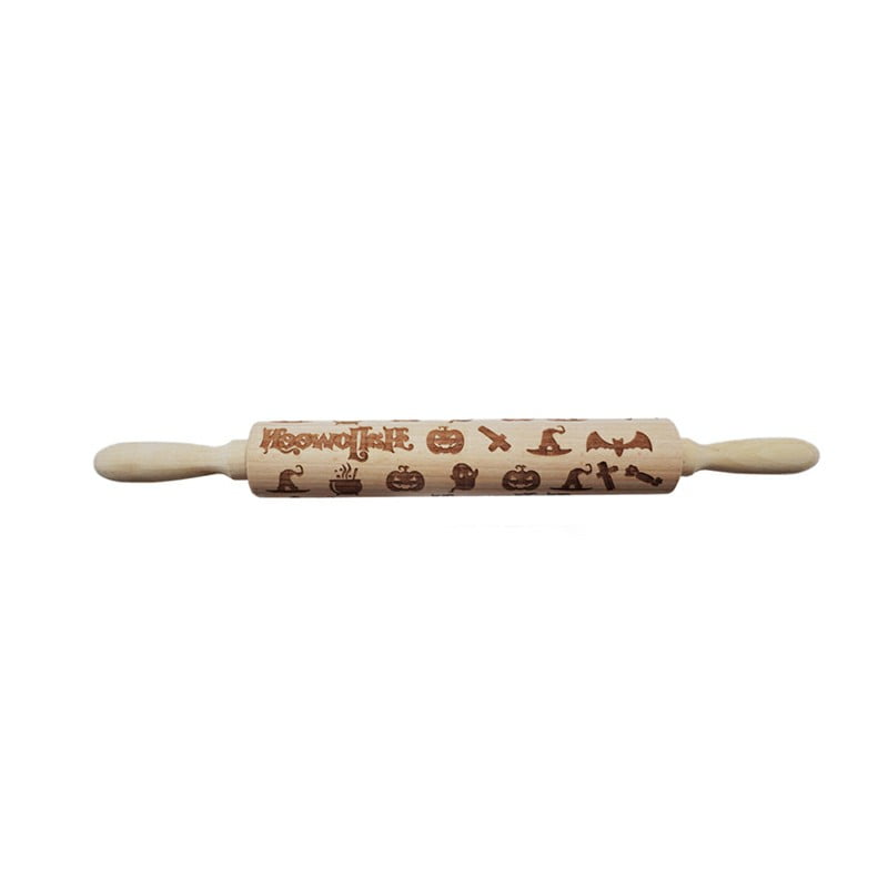 Embossing Rolling Pins Wooden Laser Engraved Carved Decorative Rolling Pin For DIY Cookies ...