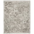 thumbnail image 3 of SAFAVIEH Ocean Trellis Solid Plush Polyester Shag Area Rug, Light Grey, 6' x 6' Round, 3 of 6