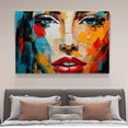 thumbnail image 4 of Abstract Art Modern Decorative Painting Close-up Of Face Framed Canvas Poster Bedroom Decor Sports Landscape Office Room Decor Gift,Frame-style,28×41inch (70×105cm), 4 of 8