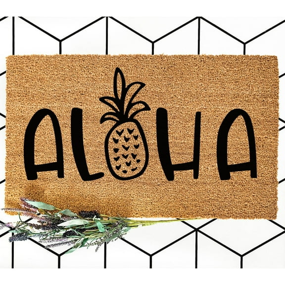Doormat Aloha Pineapple Hawaiian | Welcome Mat Front Door New House Ne (18" x 30") #4443