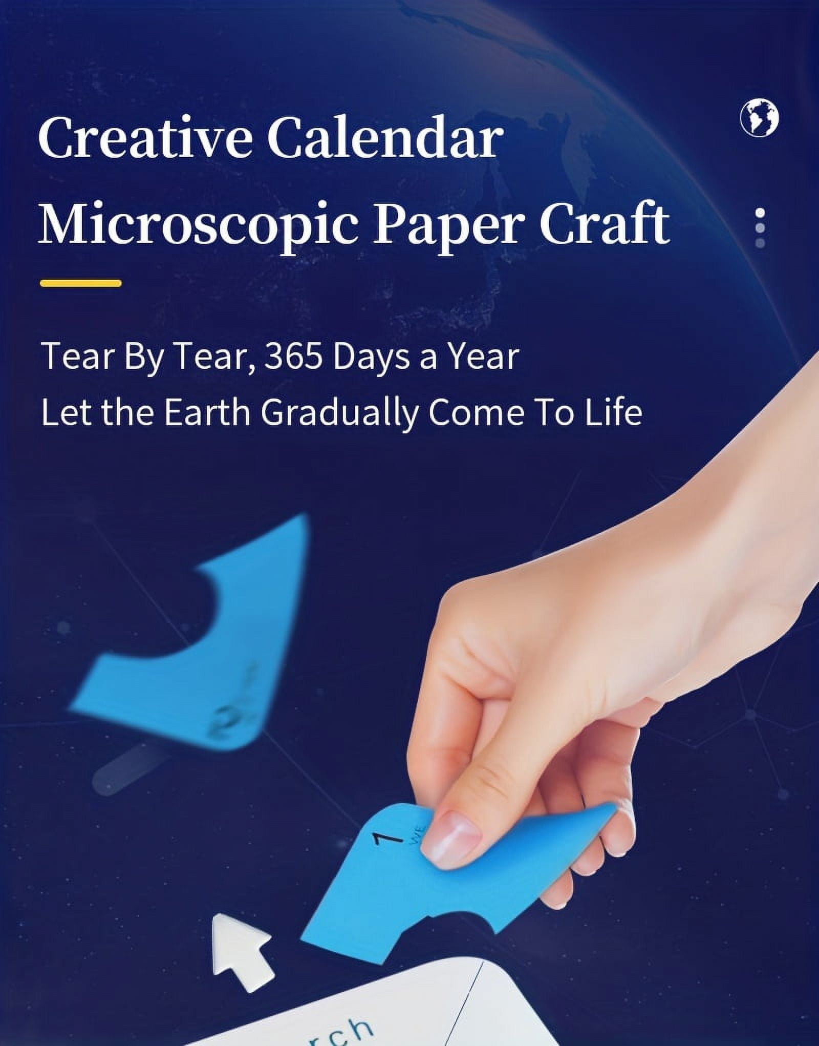 Aramox 3D Art Calendar 2026, Tear Off and Witness Daily Happiness LED Light Timepiece Desktop Decoration for Home and Office
