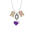 thumbnail image 2 of Delight Jewelry Silvertone Purple Heart with Nurse Hat Multi-Colored Crystal Mom Charm Necklace, 2 of 5
