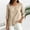 Beige, variant on Yrmaups Loose Fit 3/4 Sleeve Blouse for Women, Casual Round Neck Pullover Top, Soft Solid Tshirt for Summer Daily Office Travel Wear, Navy M