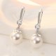 thumbnail image 5 of Pendientes colgantes de perlas reales de agua dulce blancas para mujer, pendientes de perlas con circonita cúbica, plata de ley 925, perlas cultivadas auténticas JM, 5 of 5