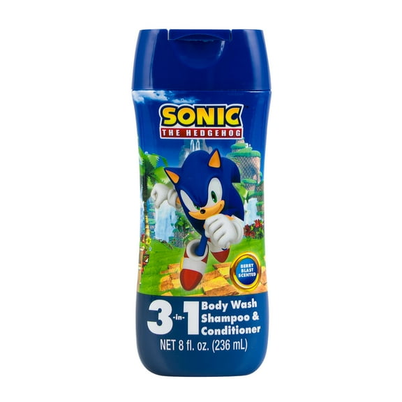 Sonic The Hedgehog 3 In 1 Body Wash Shampoo & Conditioner - 8oz - Berry Blast Scented