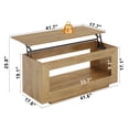 thumbnail image 6 of GUNAITO Lift Top Coffee Table with Storage, Wooden Convertible Coffee Table for Living Room, Center Table, Natural wood, 6 of 9