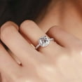 thumbnail image 4 of HOARBOEG Bague en Pierre Précieuse Super Flash Carrée Incrustée Bague Classique pour Femmes, 4 of 7