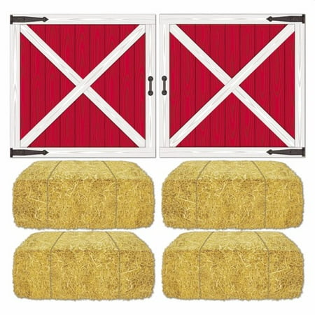 UPC 034689520696 product image for Beistle 52069 Barn Loft Door and Hay Bale Props - Pack of 12 | upcitemdb.com