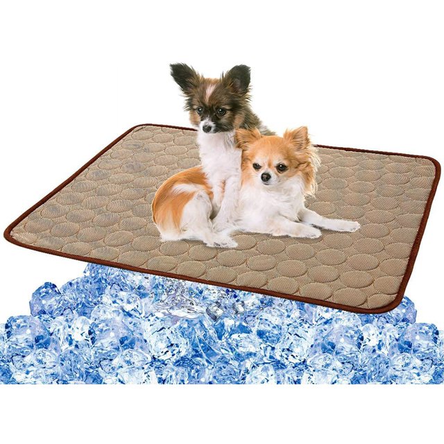 Cooling Mat Pad for Dogs Cats Ice Silk Mat Cooling Blanket Cushion for Kennel/Sofa/Bed/Floor/Car Seats Cooling (Dog Cooling mat-Blue)