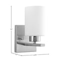thumbnail image 3 of Sunlite Modern Vanity Light Fixture, Cylinder-Shaped Frosted Glass Shade, Medium Base (E26) Socket, Standard A19 (100W Max), Brushed Nickel, 3 of 5