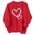 thumbnail image 3 of Oiyii Toddler Girls Heart Graphic Sweatshirt Long Sleeve Crew Neck Printed Sweatshirts Casual Pullover Top,Red, 3 of 3