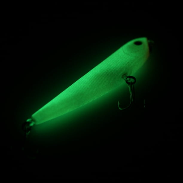 Lixada Night Fishing Sinking Pencil Lure Glow In Dark Luminous Bait 9cm 9g  Hard Lure Artificial Bait With Two Triangle Hooks 