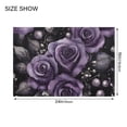 thumbnail image 4 of Yayeee Bath Rugs for Bathroom Floor Set of 2 Non Slip Fluffy Soft Absorbent Mat, Purple Roses, 4 of 7