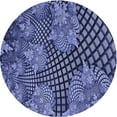 thumbnail image 1 of Ahgly Company Tapis d'Intérieur Lavables en Machine, Circulaires de Transition Bleu Ciel, Ronds de 5 Pi, 1 of 7