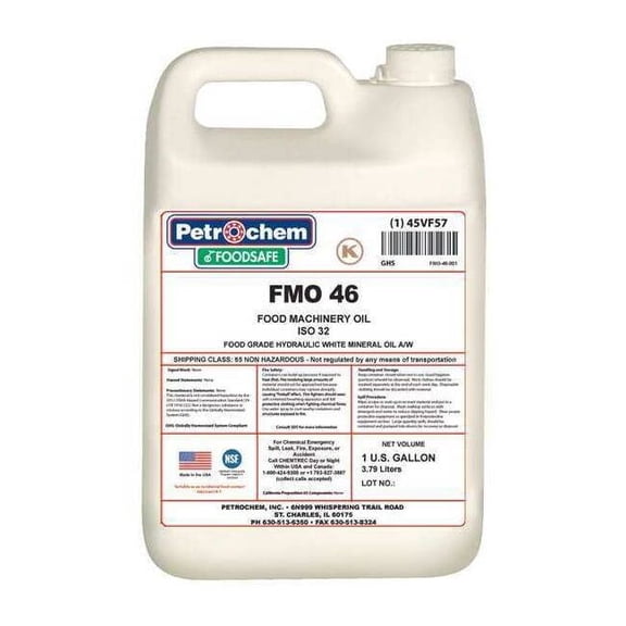 Petrochem 1 gal Pail, Hydraulic Oil, 46 ISO Viscosity, 15W SAE FMO 46-001