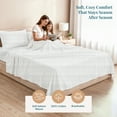 thumbnail image 2 of Casa Platino King Sheets Cooling – 450TC 100% Cotton King Size Bed Sheets Set, Hotel Luxury Sateen Finish, Silky Smooth Comfort, Durable for Year Round Use – Misty Dot, 2 of 8