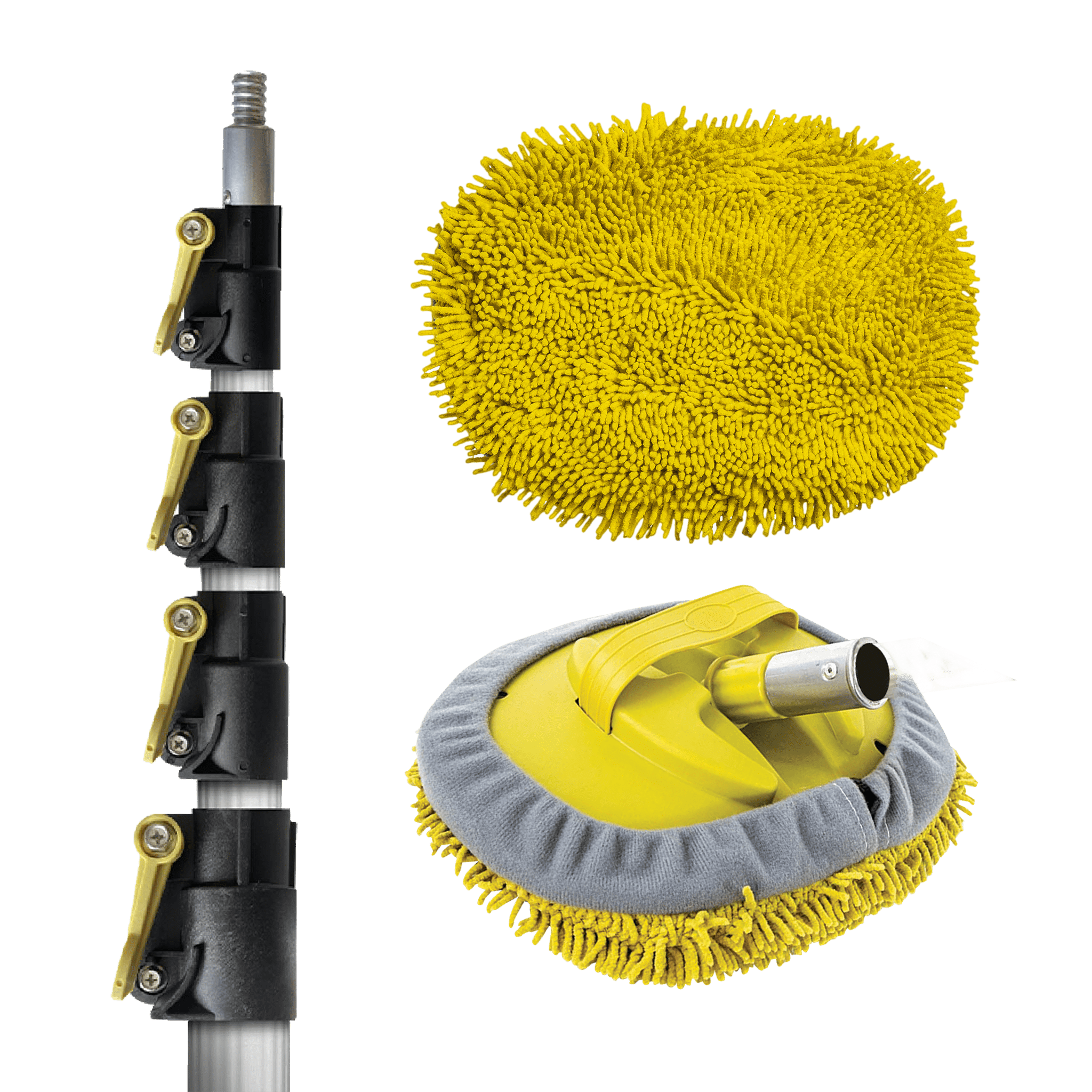 Bye-Bye Rags: Baseboard Cleaning Brush | Attach to Broom Mop or Extension Pole | Absorbent Microfiber | for Paint Cleanup, Wa