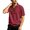 a-75Red16, variant on FINALGANG Mens Solid Color Polo Neck Short Sleeve Waffle Knit Lace Up TShirt For Casual Daily Wear Bohemian Style Outings Themed Party Activities Grey S