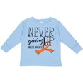 thumbnail image 3 of Inktastic Never Giving Up Limb Loss Awareness Orange Ribbon Boys or Girls Long Sleeve Toddler T-Shirt, 3 of 5