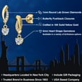 thumbnail image 2 of Gem Stone King 10K Yellow Gold Lab Grown Diamond Dangle Earrings for Women | 0.63 Cttw | Gemstone April Birthstone | Heart Shape 4MM | DEF Color | VVS-VS Clarity, 2 of 6