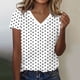 thumbnail image 5 of Camisetas Casuales de las Mujeres Impresas de Manga Corta con Cuello en V Blusa de Moda Cómoda para el Uso Diario Casual, 5 of 5