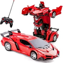 Remote Control Car Transform Robot RC Car Toy, 1:18 Scale Racing Sports Cars with LED Light for Kids Boys Girls 5 