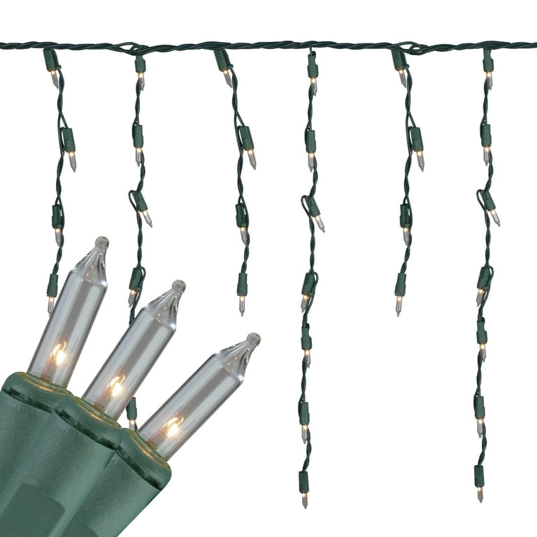 Brite Star 100ct Mini Icicle Christmas Lights Clear - 7.1' White Wire Brite Star 100ct Mini Icicle Christmas Lights Clear - 7.1' White Wire