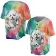 thumbnail image 3 of Funny Watercolor Adorable Bichon Frise Peeking Through Torn Paper Effect All Over Print 3D Baseball Shirt Bichons Dog Lovers Gifts Idea Softball Sport - 00026, 3 of 6