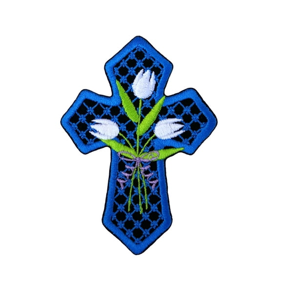 Easter Cross Embroidered Sew/Iron On Patch