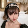 thumbnail image 3 of Hair Hoop Fashion Pearl Rhinestone Decor Braided Hair Hoop Band Headwear Hoop, 3 of 8