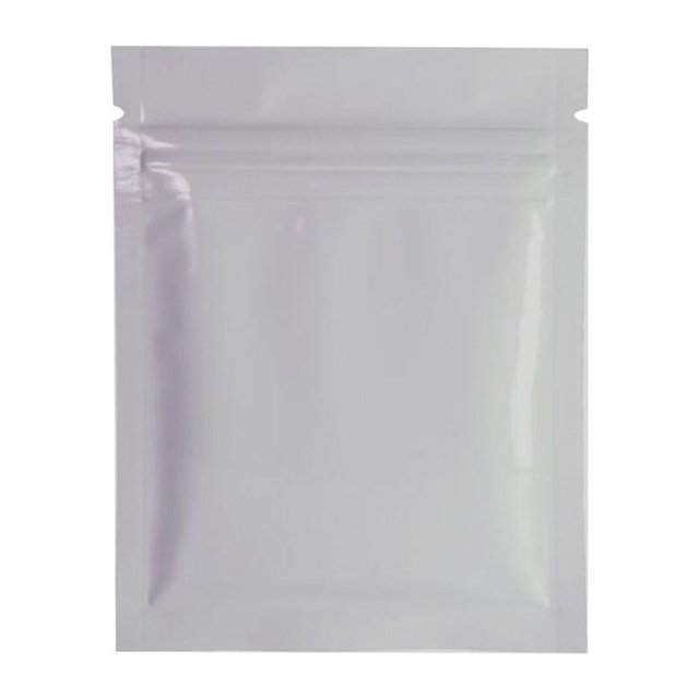 FELTECHELECTR 100 bolsas de aluminio con cierre hermético, reutilizables, para café, galletas y otros alimentos (blancas)