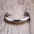 thumbnail image 3 of Brazalete de acero Inoxidable Yinane para mujer con Oreja de plata, 3 of 8