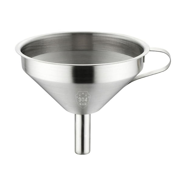 Embudo de cocina de acero inoxidable con colador extraíble para transferir Pequeño
