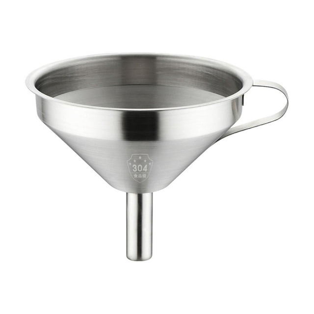 Embudo de acero inoxidable con colador y asa Embudo de cocina para transferir Medio