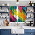 thumbnail image 2 of Curtains 84 Inches Long 2 Panels, Colorful Pigment Grommets Window Treatment Curtain, Abstract Color Block Oil Painting Thermal Curtains Drapes for Living Room/Bathroom, 2 of 9