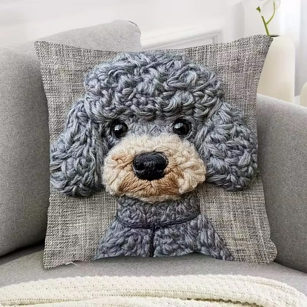 Funda de almohada decorativa con bordado de 45 x 45 cm | Funda de almohada gris para sofá, dormitorio, sala de estar, decoración del hogar