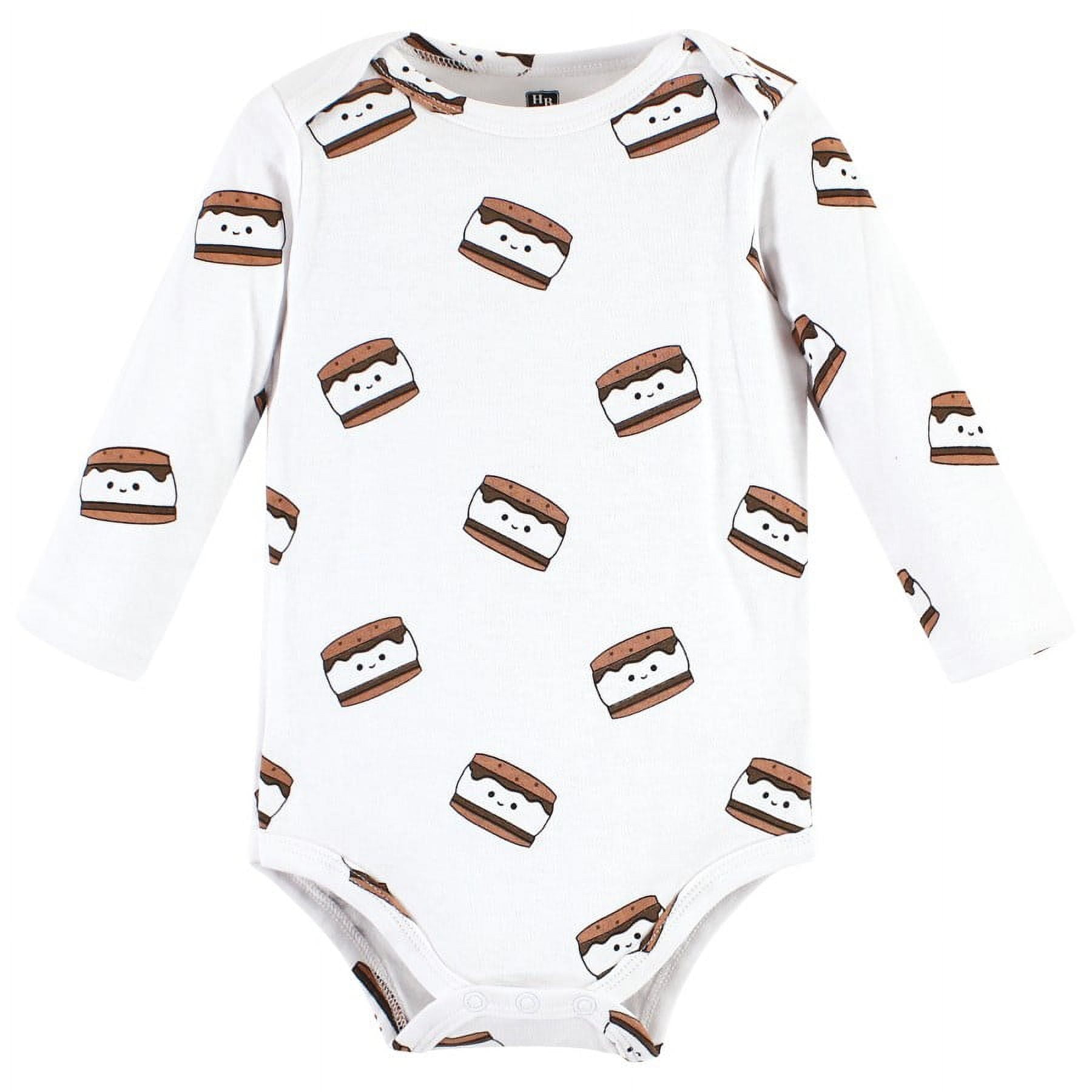 Hudson Baby Cotton Long-Sleeve Bodysuits, 3- Pack, Newborn- 24 Months