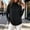 Black, variant on Womens Double-sided Dralon Mock Neck Long Sleeve Top Spliced Thick thermal Knit Basic Layering Shirt for Fall Winter Beige XXL(XXL)