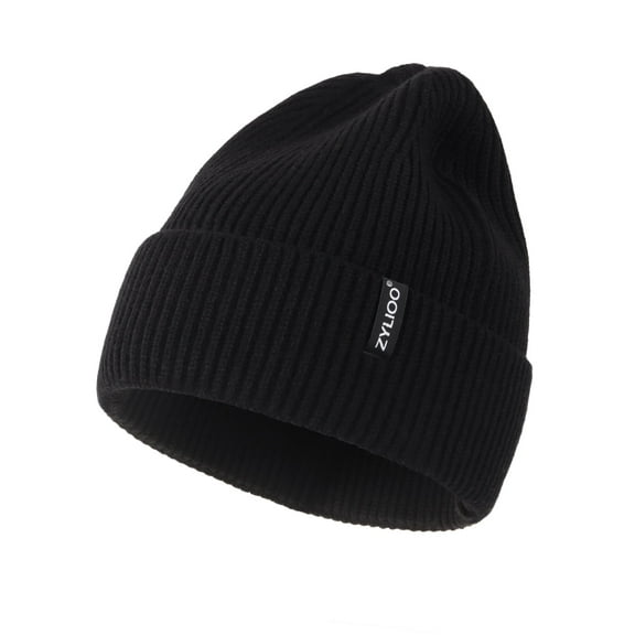 Zylioo Large Beanie Hats Knitted,Big Size Winter Stocking Hats, Big And Deep Cuffed Skull Caps,Stretchy Warm Ski Hat