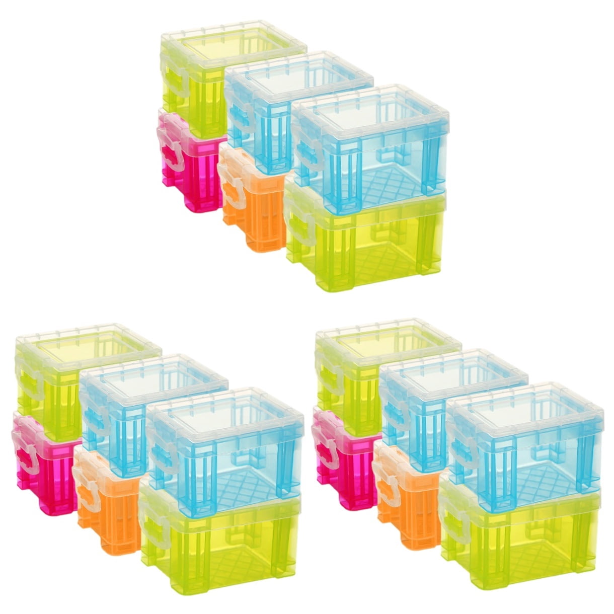 FRCOLOR 18 Pcs  Plastic Storage Boxes with Lid Small Bead Organizer Box for Jewelry Earring Art Craft