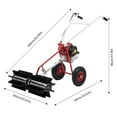 thumbnail image 3 of Gas Power Hand Held Sweeper Broom Driveway Turf Artificial Grass Snow Clean Lawn Sweeper 1KW, 3 of 23