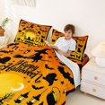 thumbnail image 3 of Manfei Cartoon Halloween Bed Sheets,Pumpkin With Bat Spider Web Full Size Sheets,4pcs,1 Flat Sheet,1 Fitted Sheet and 2 Pillowcases, 3 of 6