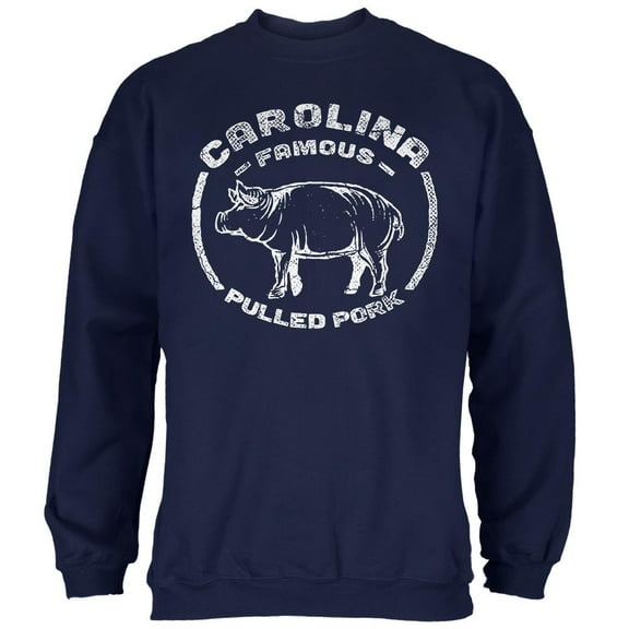 Carolina Famous Pulled Pork Mens Sweatshirt Navy 2XL