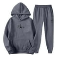 thumbnail image 4 of Hogleaql Men's Tracksuits 2 Piece Set Long Sleeve Hoodies Sweatshirt & Sport Jogging Sweatpants with Pockets Fashion Pullover Sweatsuits Loose Solid Color Causal Outfits for Men Dark Gray M, 4 of 4