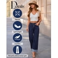 thumbnail image 2 of Merokeety Womens 2026 Mid Rise Button Fly Baggy Wide Leg Denim Jeans indigo 16, 2 of 5